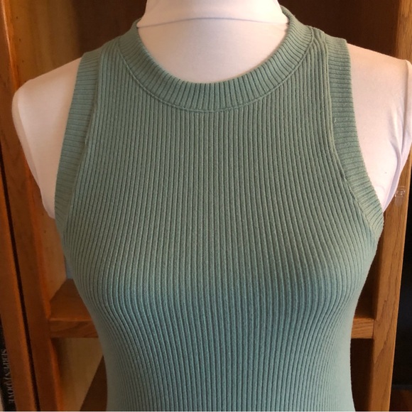 EUC American Eagle Outfitters Mint Ribbed Tank Top - Picture 2 of 4